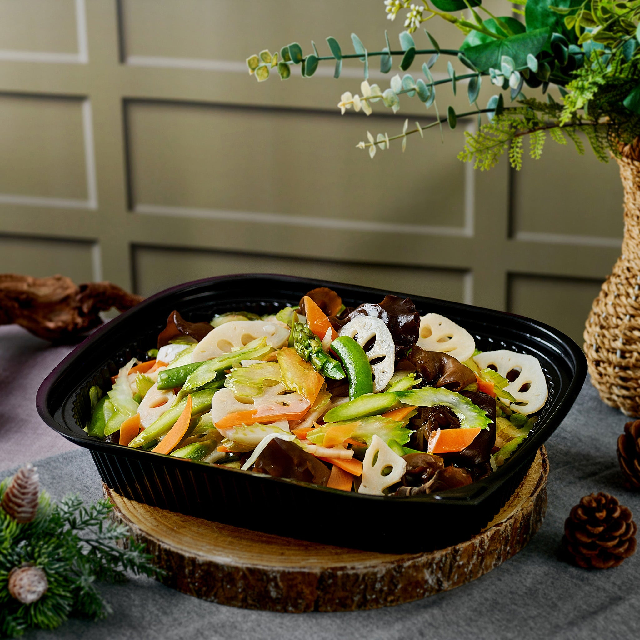 Stir Fried Lotus Root with Sweet Pea & Carrot